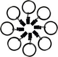 Black Metal Curtain Ring Clip Set of 36 - Thickened 4mm Rings