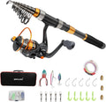 SANLIKE Telescopic Fishing Rod and Reel Combo - Compact Travel Kit