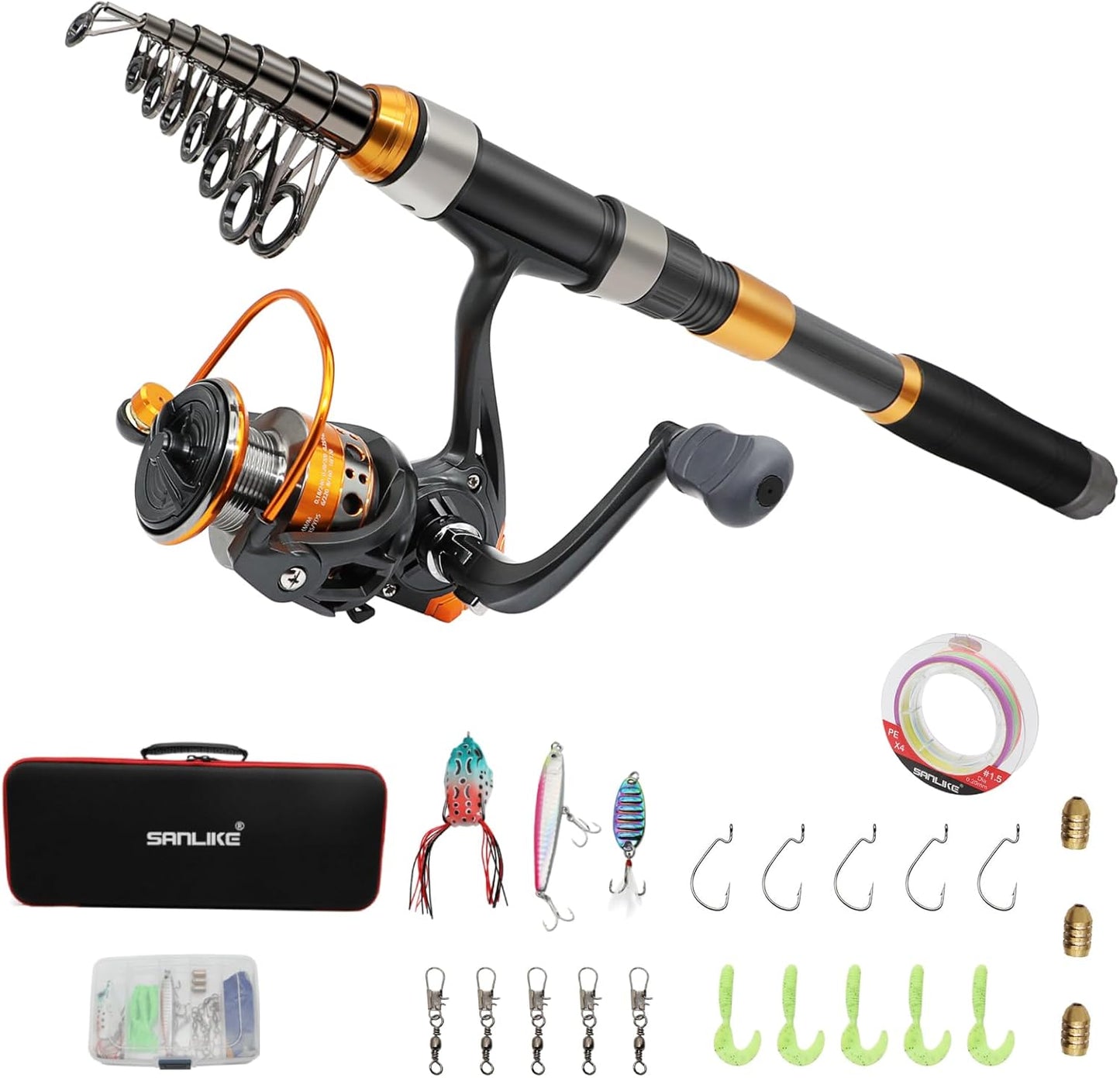 SANLIKE Carbon Fiber Fishing Combo - Ultimate Travel Kit