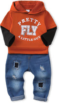 Baby Boy Hoodie and Ripped Jeans Outfit - Soft Cotton Fall Set