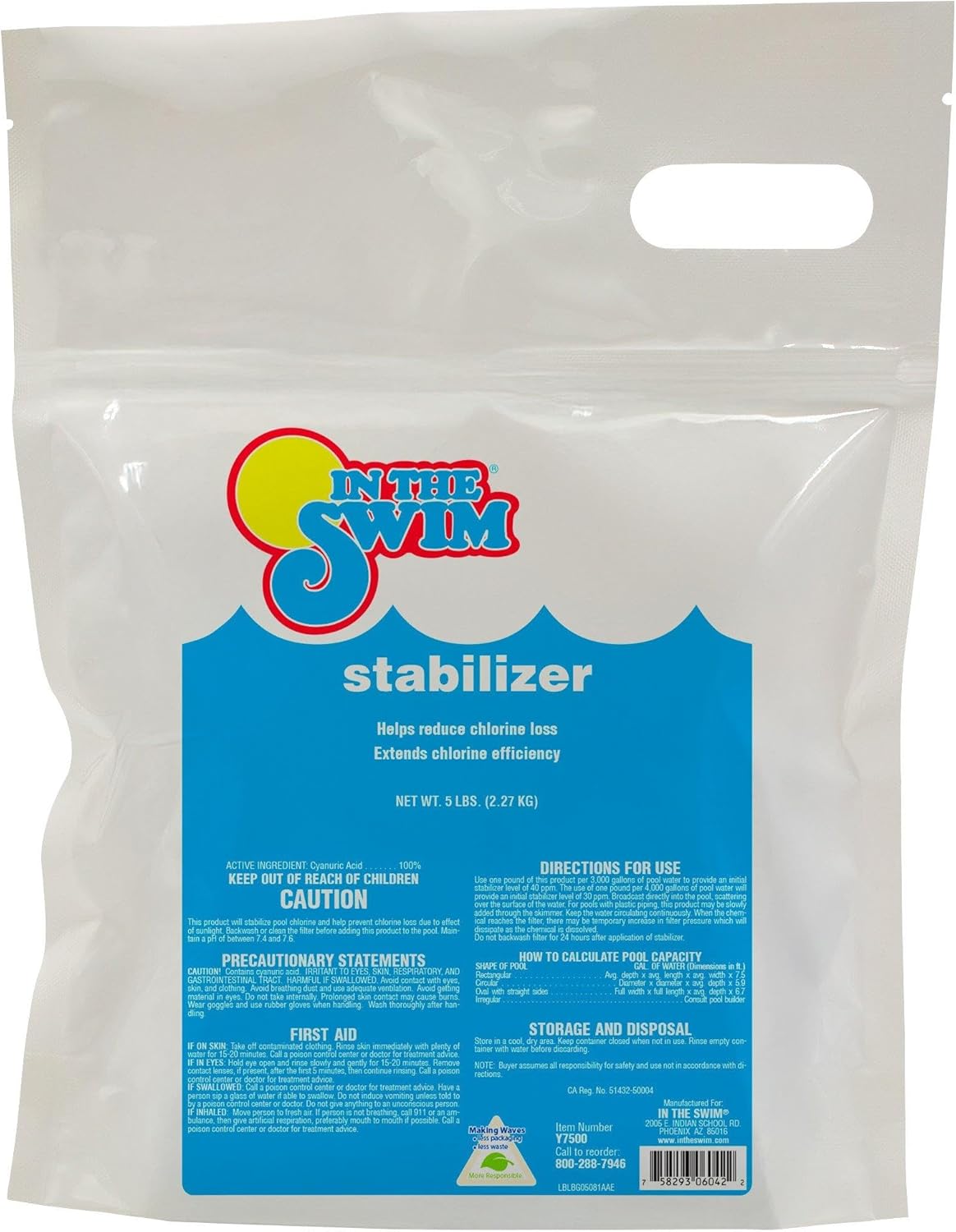 In The Swim Pool Stabilizer 100% Cyanuric Acid for Chlorine