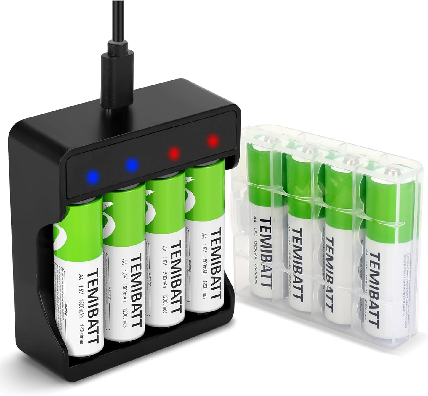 TEMIBATT Rechargeable AA Batteries: Long-Lasting Power