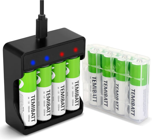 TEMIBATT Rechargeable AA Batteries: Long-Lasting Power