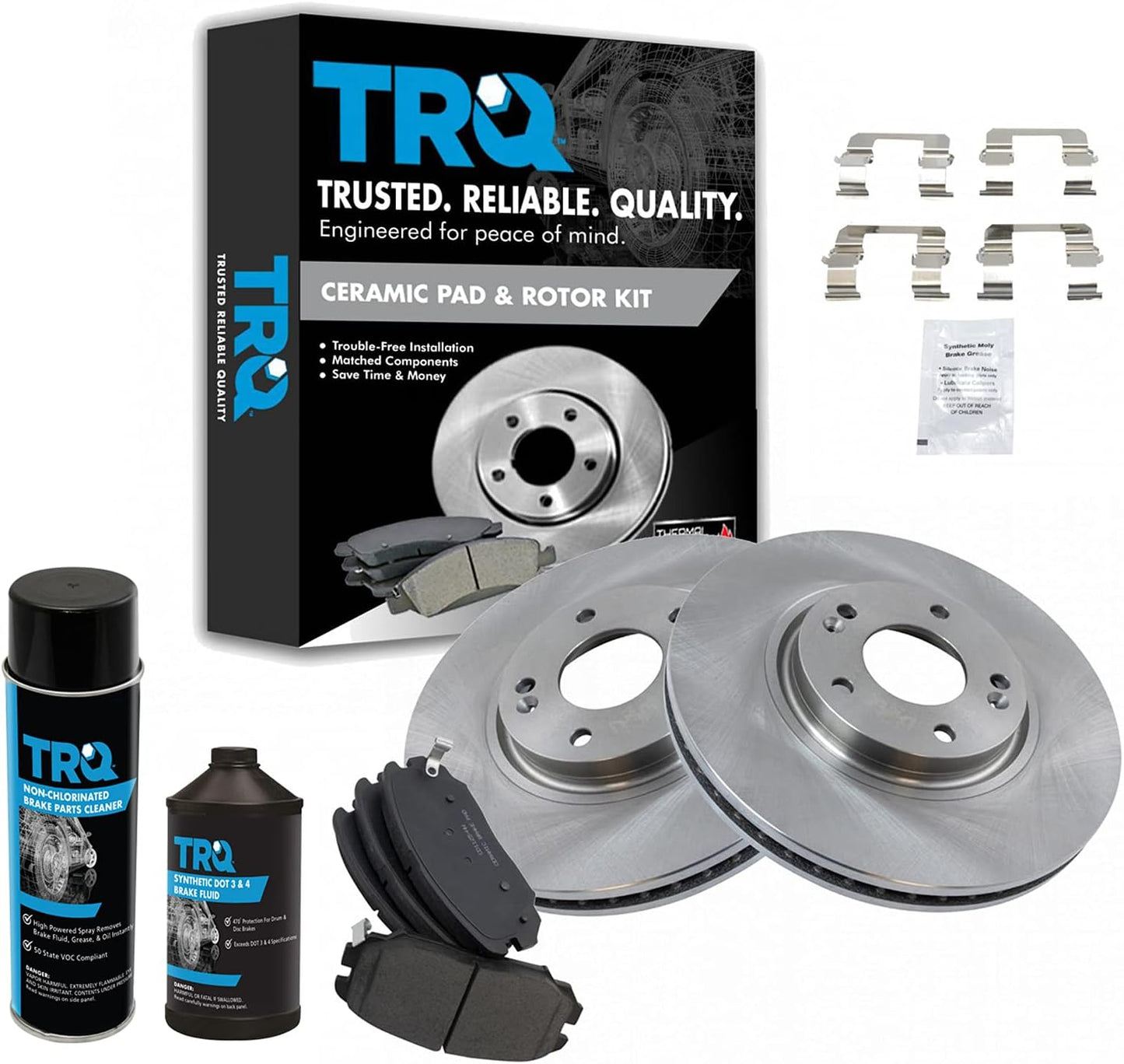 TRQ Front Brake Pad & Rotor Kit for Hyundai Azera & Kia Amanti