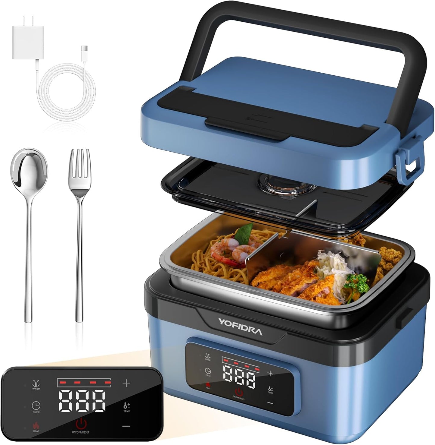 Yofidra Cordless Electric Heated Lunch Box for On-the-Go Meals