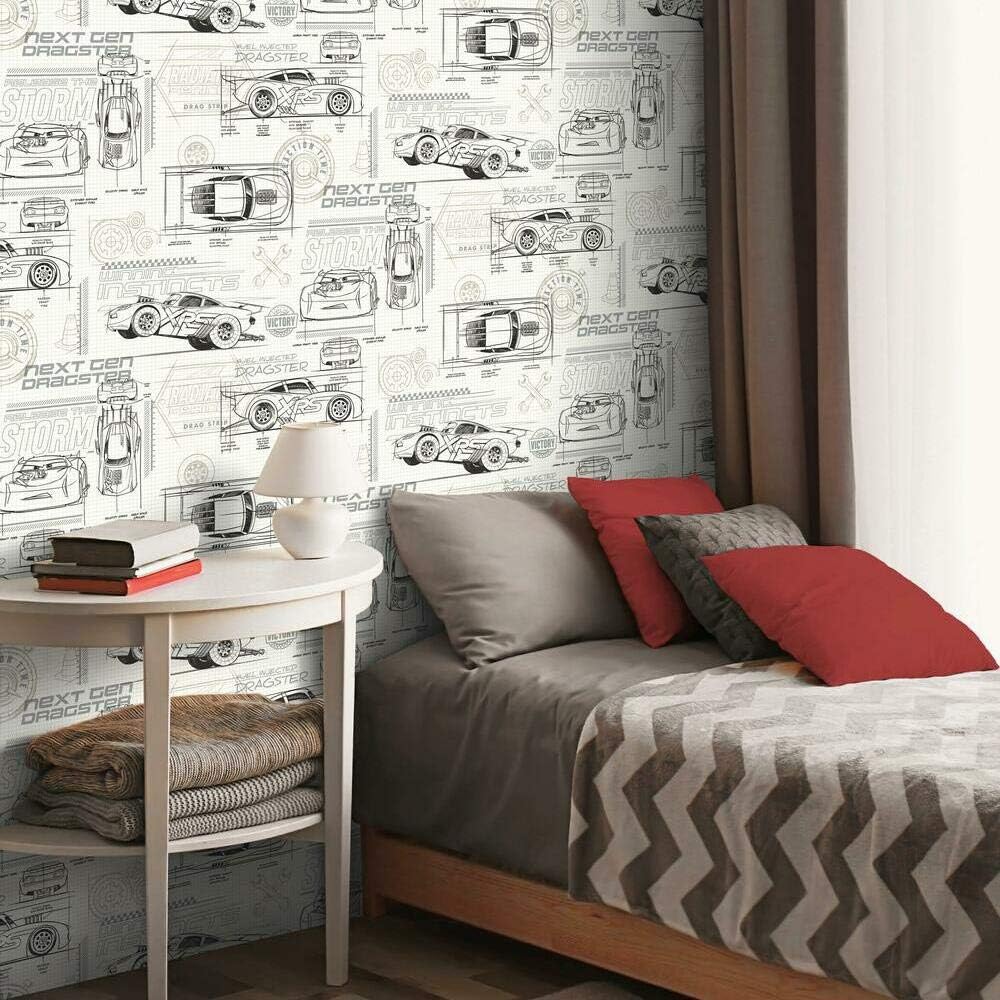 Disney and Pixar Cars Schematic Peel and Stick Wallpaper Review