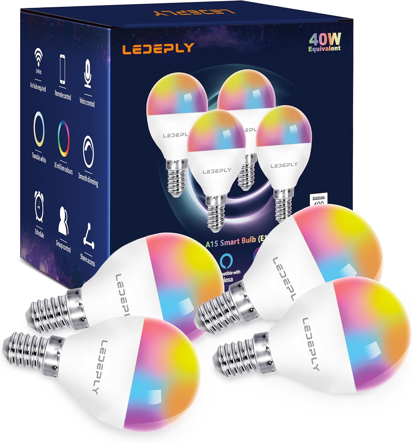 A15 LED Smart Bulb with Voice Control and Color Changing Features