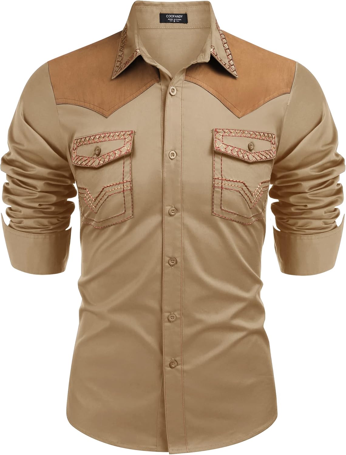 COOFANDY Men's Western Cowboy Shirt for Stylish Casual Wear