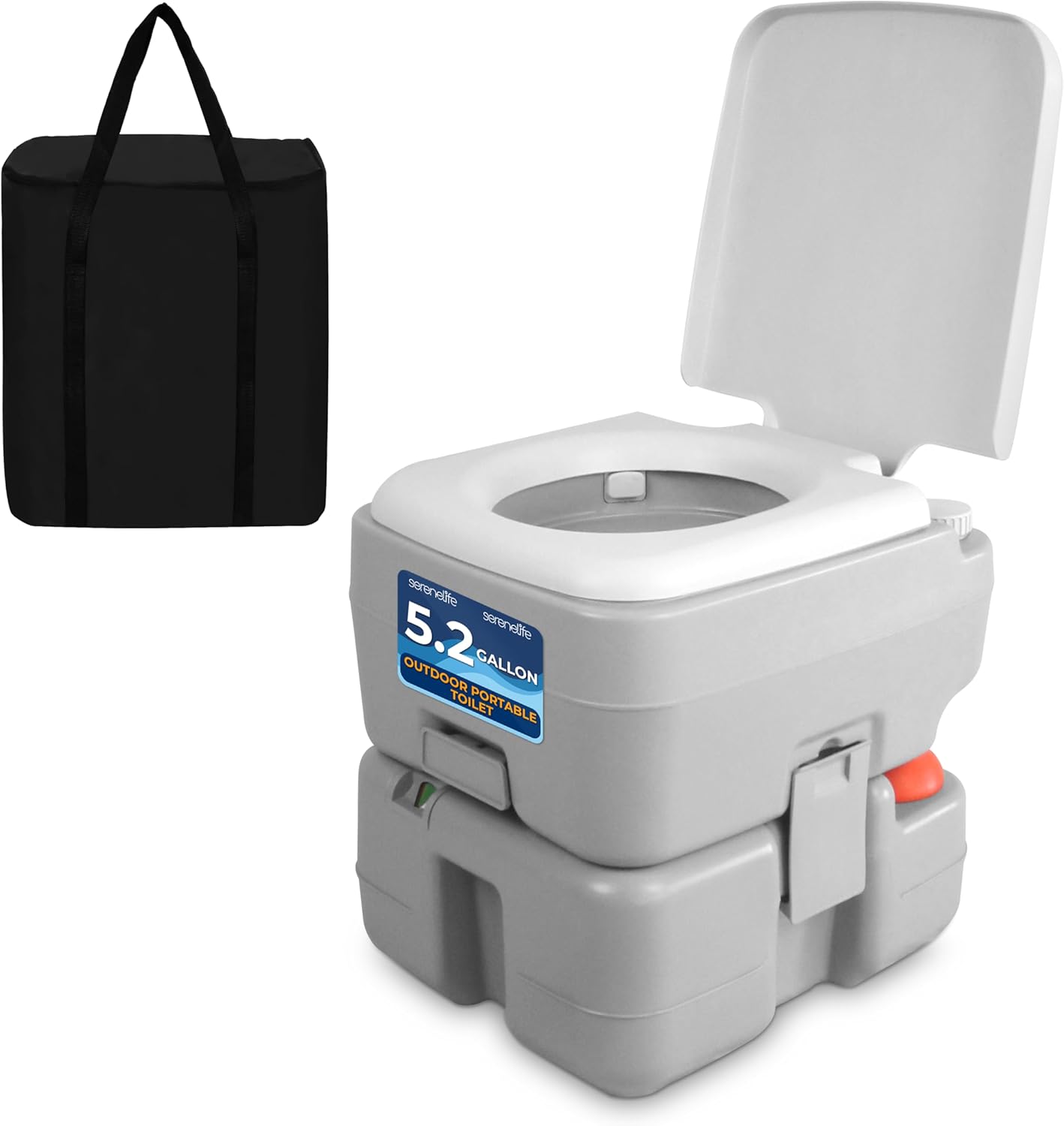 SereneLife Portable Toilet - Convenient 3-Way Flush!