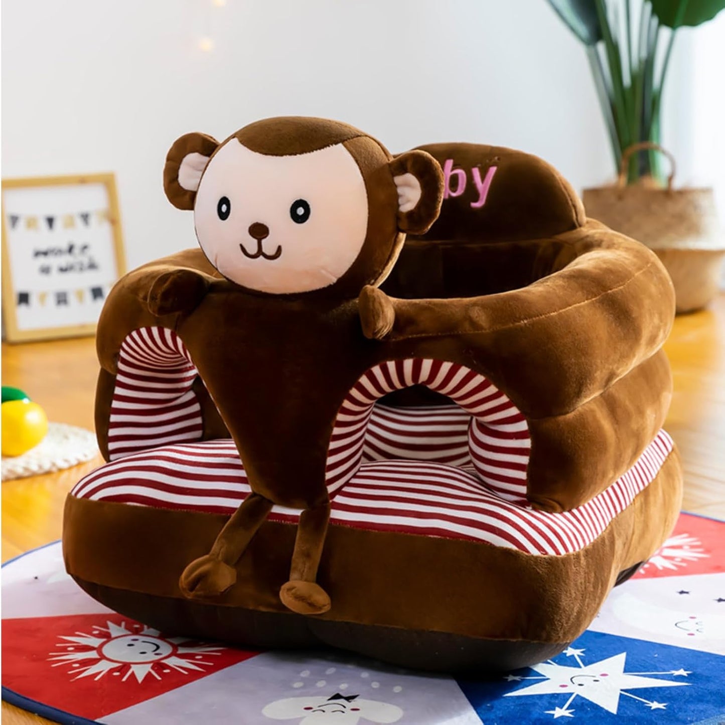 Baby Seat for 3-24 Month Infants, Plush Cartoon Animal Sofa