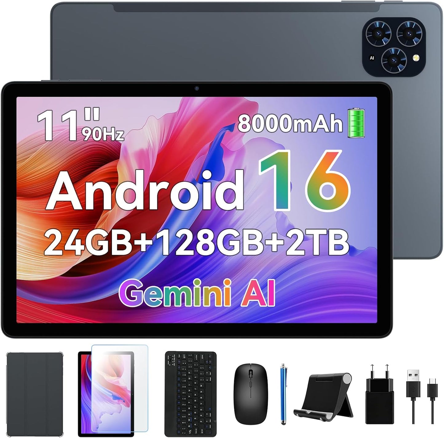 KINGRID T90 Android Tablet with 11 inch FHD Touchscreen and More