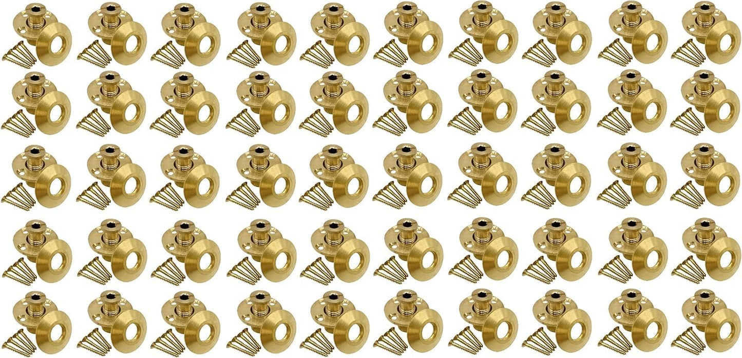 Poolzilla Pool Safety Cover Brass Anchor with Collar for Wood Decks