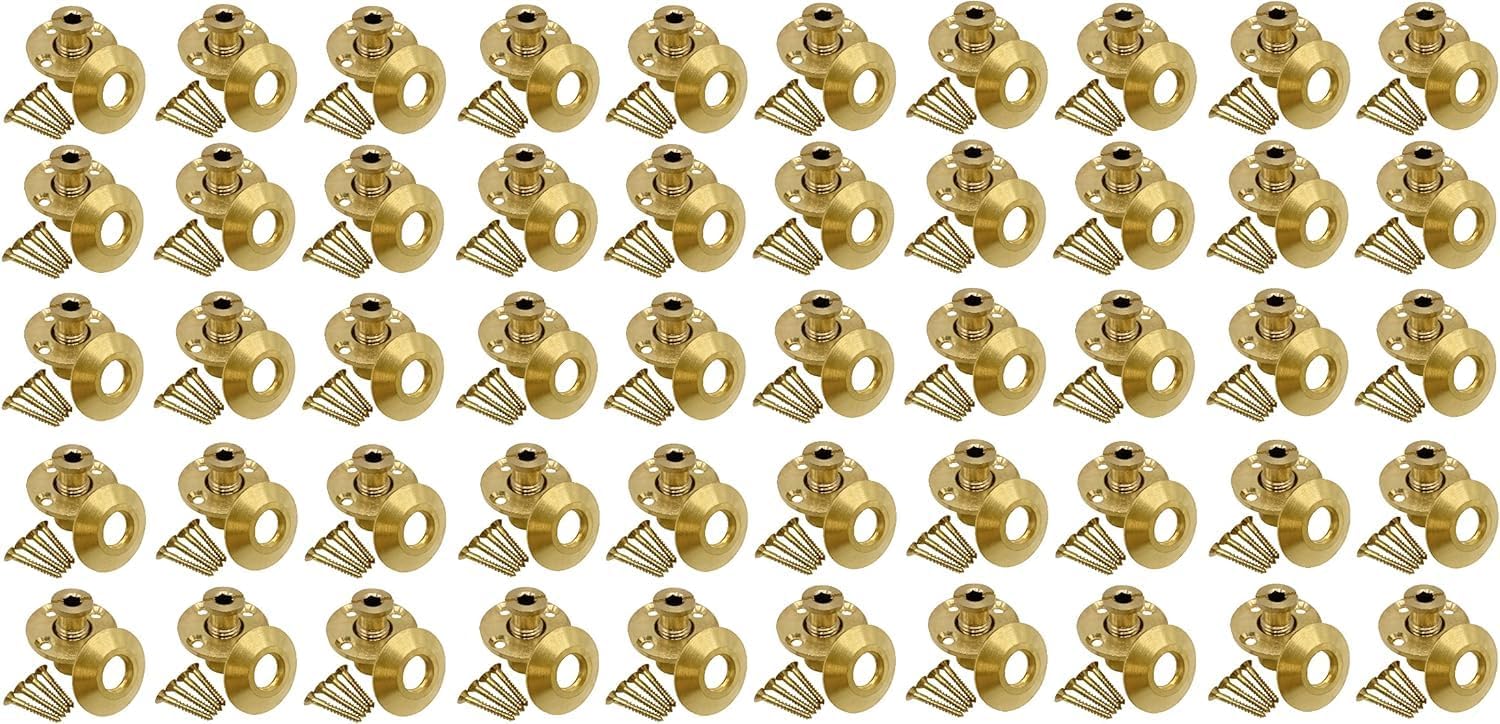 Poolzilla Pool Safety Cover Brass Anchor with Collar for Wood Decks