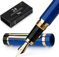 Primori Fountain Pen Set Blue Gold - Smooth Refillable Writing