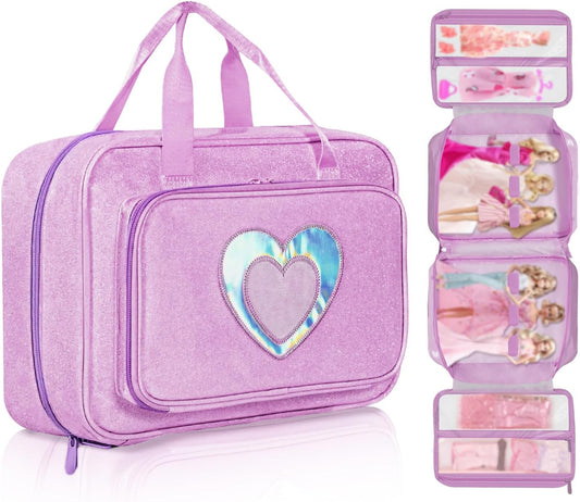 Carrying Case for Barbie Dolls 12-Inch with Multiple Pockets