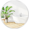 Fabuday Silver Circle Mirror for Wall 20 in - Matte Black Round Mirror