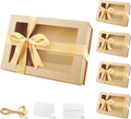 5 Large Kraft Gift Boxes with Windows 13.5x9x4.1 in - Elegant Gift
