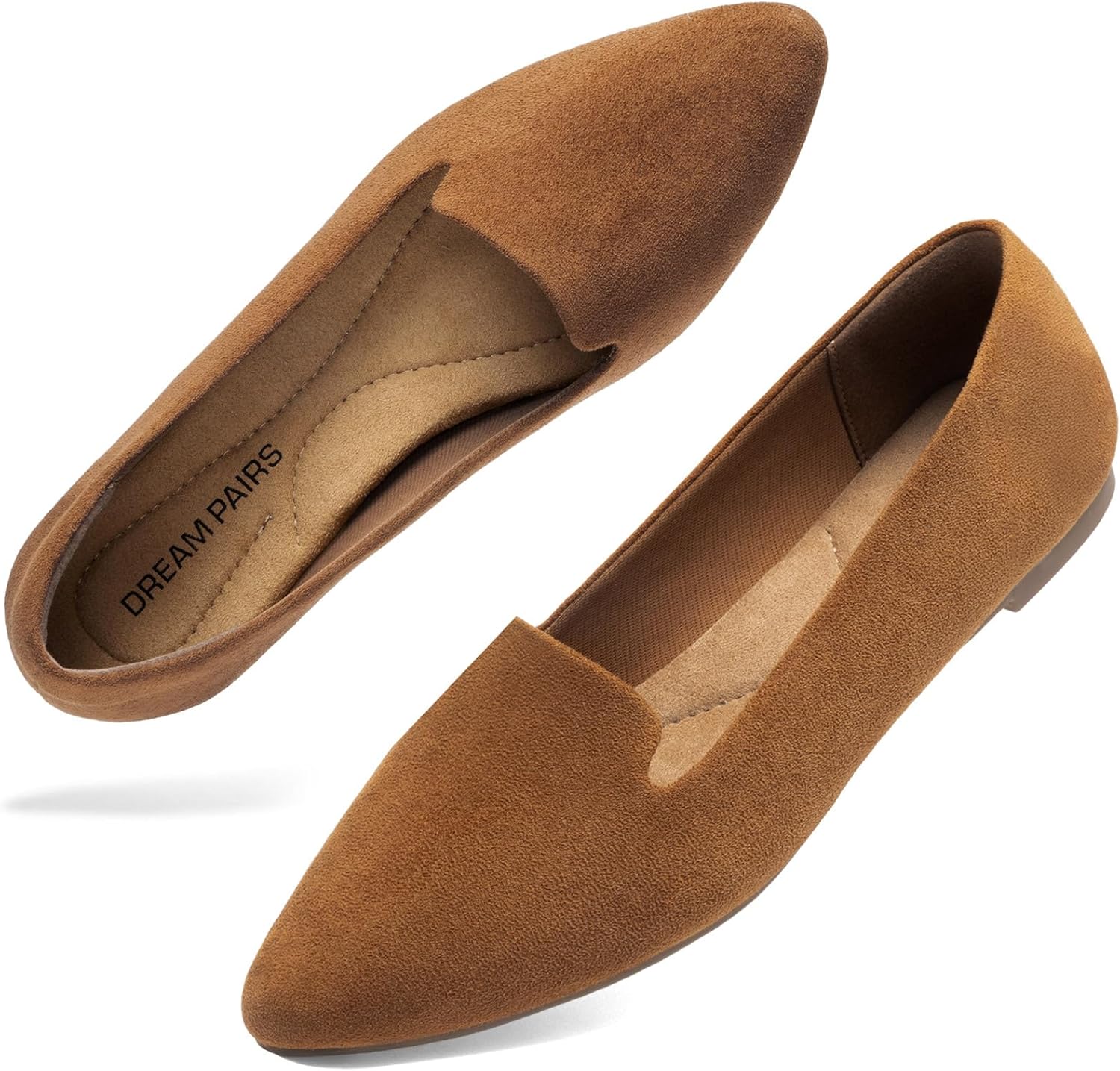 DREAM PAIRS Women's Pointed Toe Slip-On Flats for Office Wear