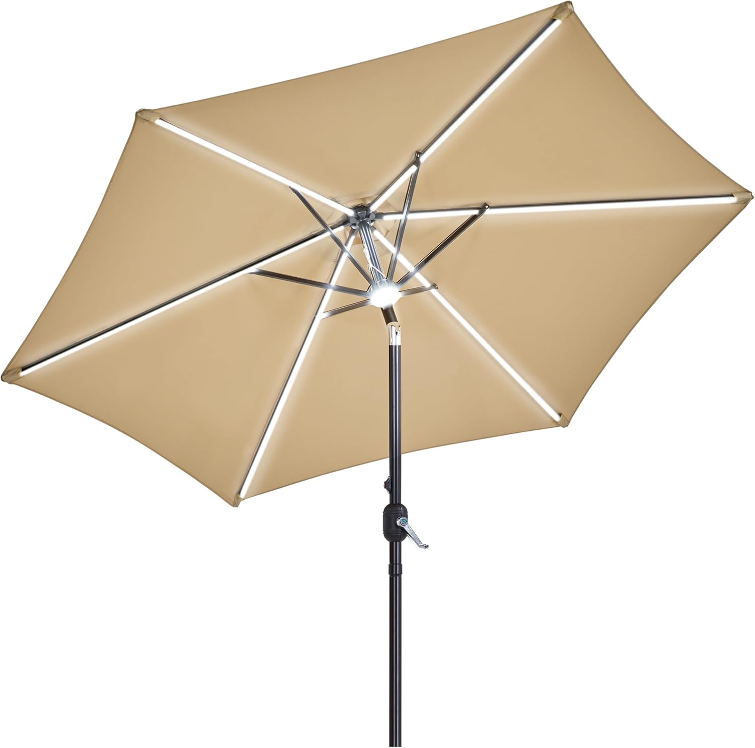 9FT Solar Lighted Patio Umbrella for Outdoor Spaces and Events
