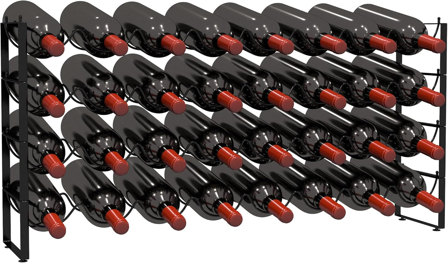 TONLEA 4 Tier Wine Rack for 32 Bottles - Stackable Storage