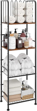 Free Standing 4-Tier Towel Rack with Detachable Dividers