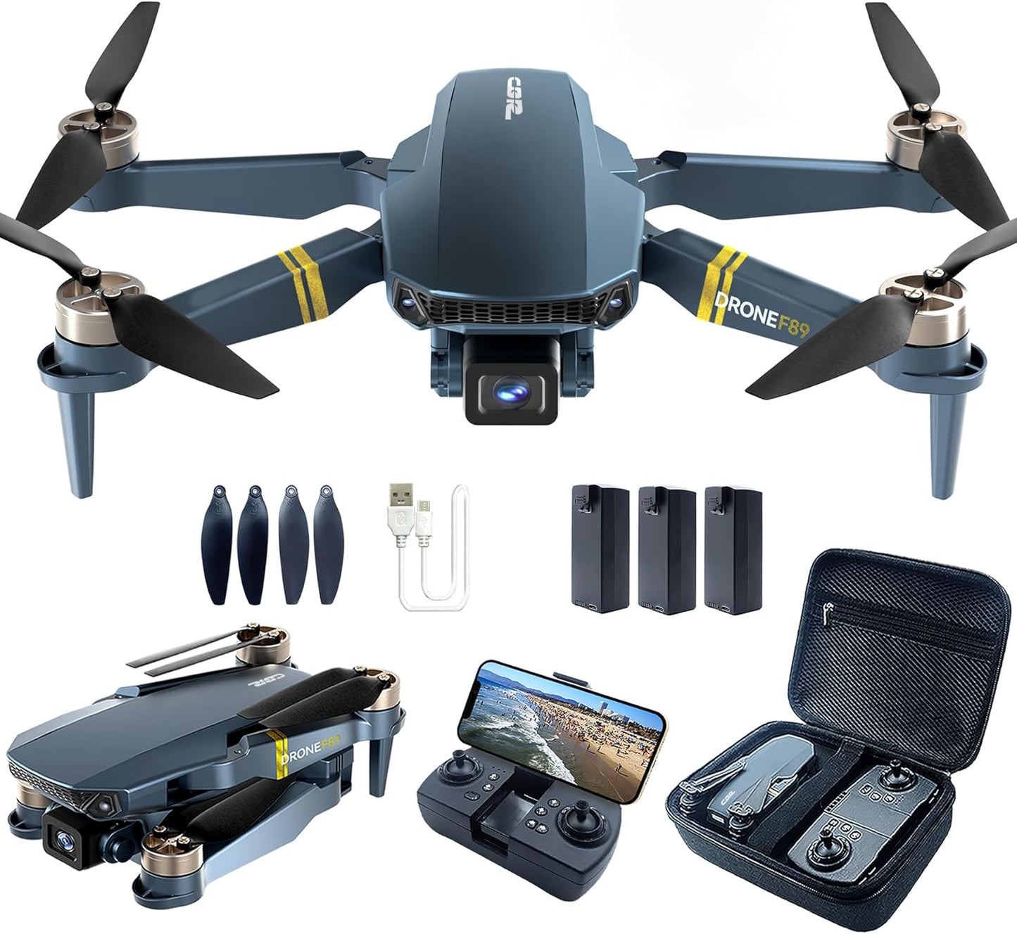 CHUBORY Foldable Drone: 60+ min Flight, 4K Camera, Brushless Motor