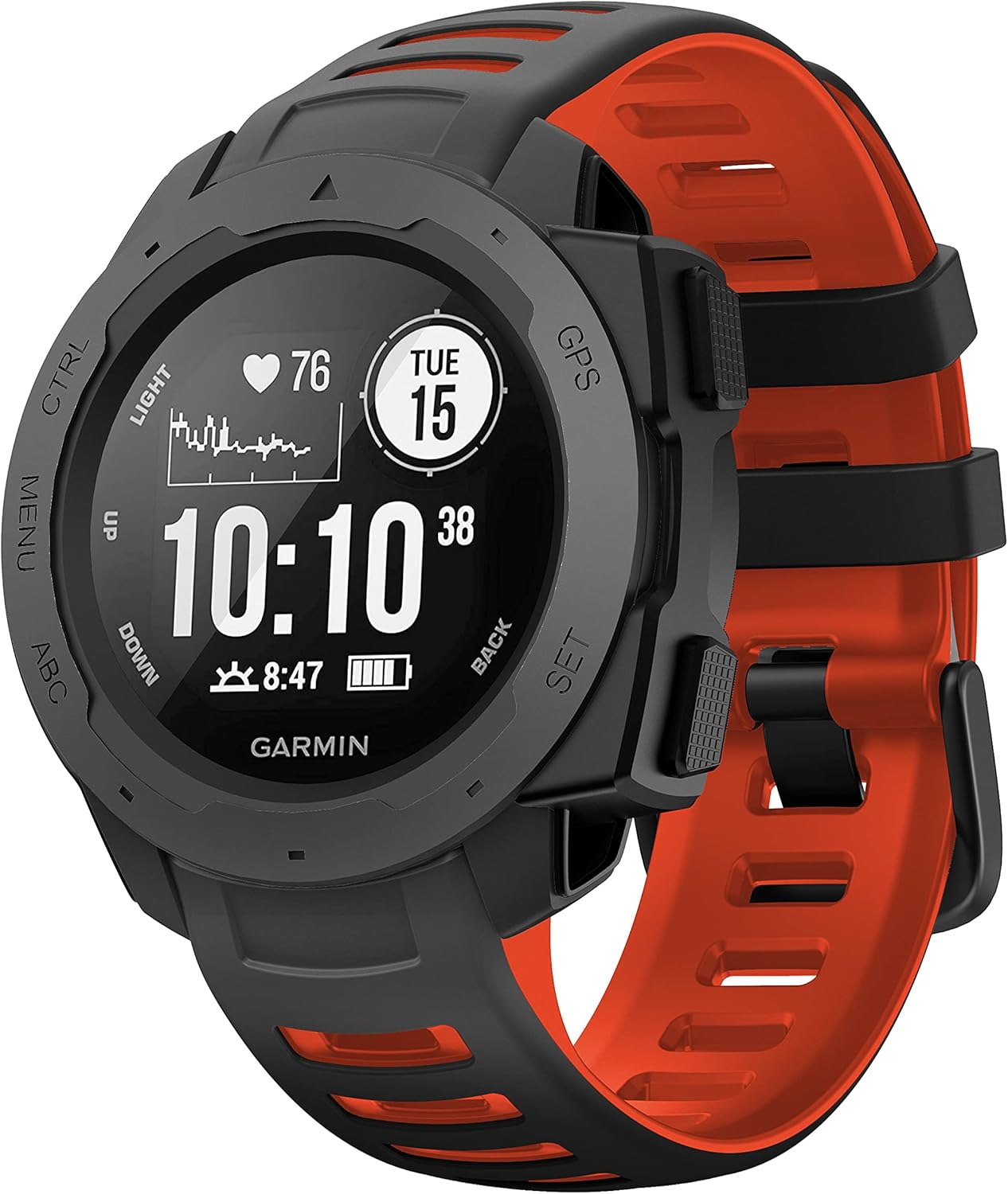 Silicone Band for Garmin Instinct 2 - Black-Red