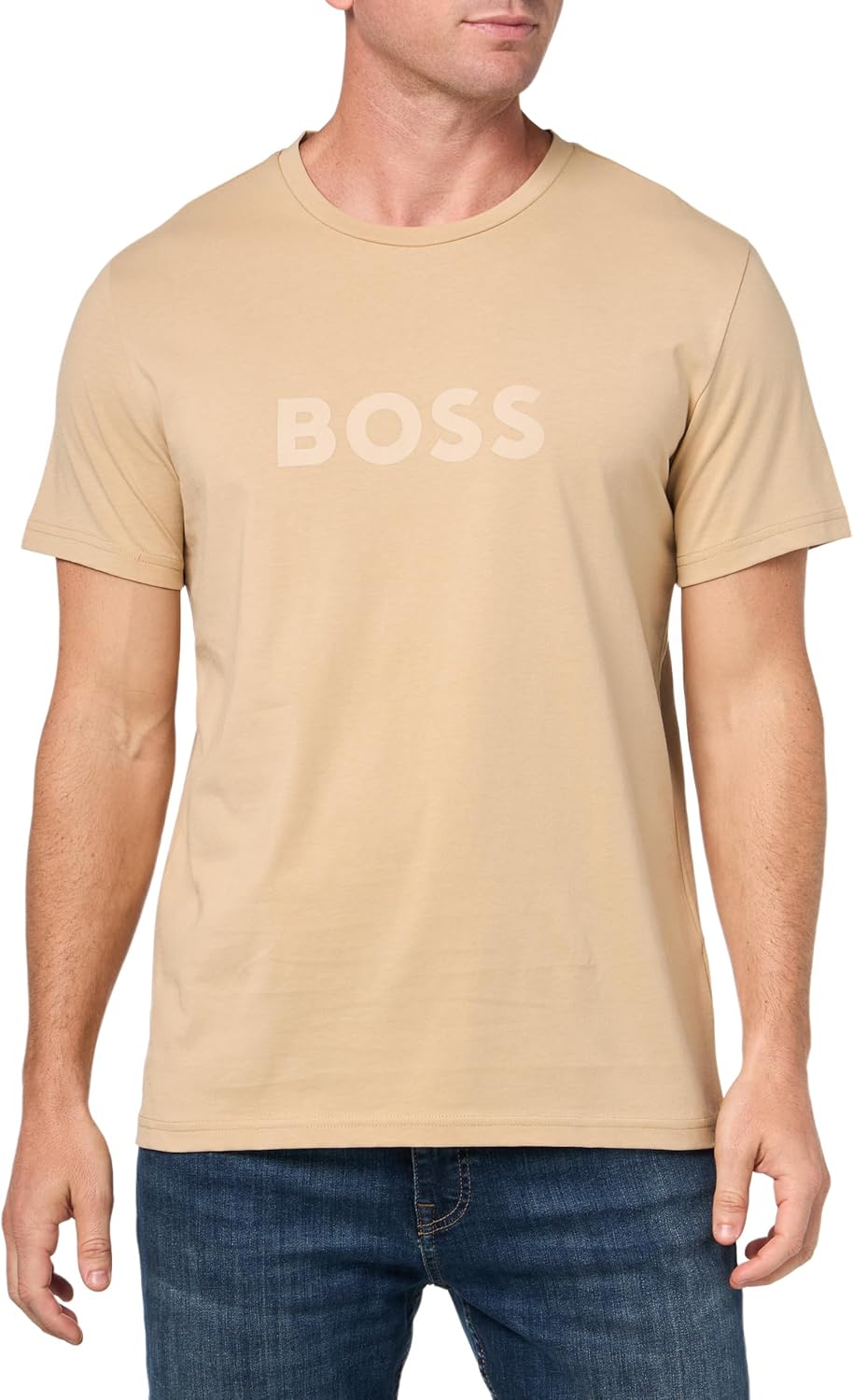 BOSS Mens Big Logo Cotton T-Shirt for Stylish Comfort