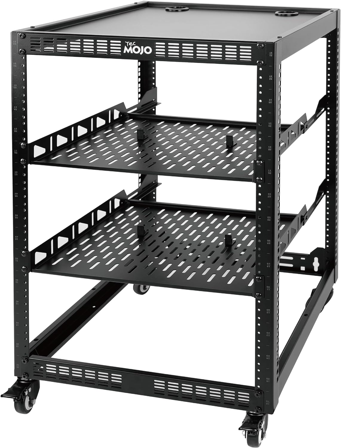 TECMOJO 16U Open Frame Network Rack for IT and AV Gear