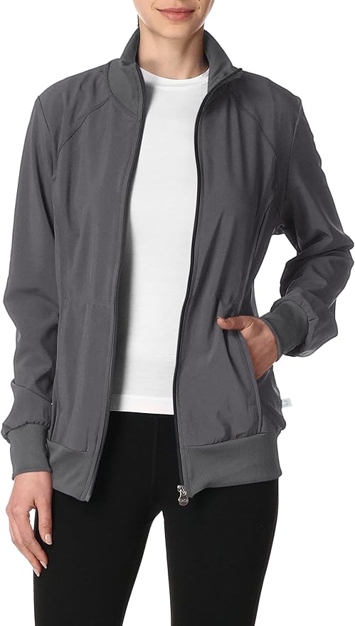 Cherokee Infinity Zip Front Scrub Jackets for Women - 4-Way Stretch
