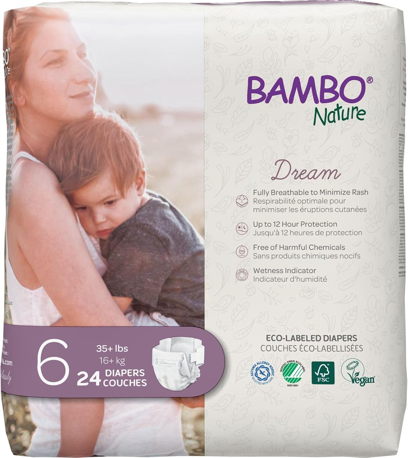 Bambo Nature Size 6 Diapers - Eco, Leak Protection, Chlorine-Free