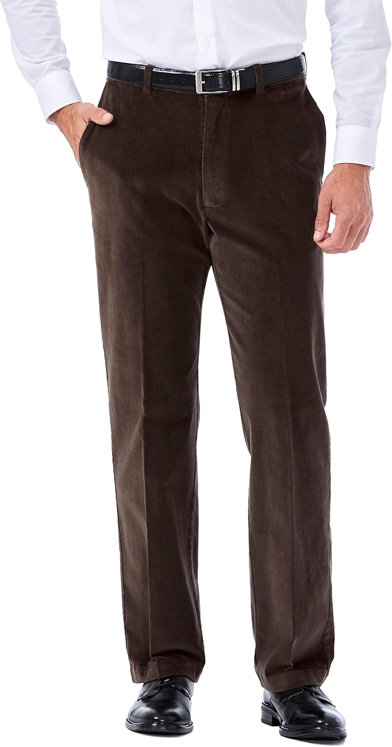 Haggar Men's Classic Fit Stretch Corduroy Pant for Comfort