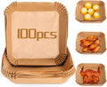 Parchment Air Fryer Paper Liners 6.3 in - Disposable Non-stick Squares