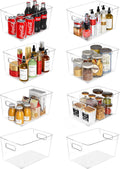 Clear Plastic Storage Bins 8 Pack - Large Pantry and Fridge Organizers