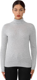 Women's 100% Pure Cashmere Turtleneck Sweater - Tight Knit Cozy