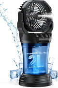 Portable Misting Fan for Outdoor Patios - Long Battery Life & 2L Tank