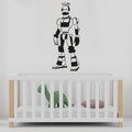 Baby Name Wall Decals with Robot Drawing - Personalized Kids Room