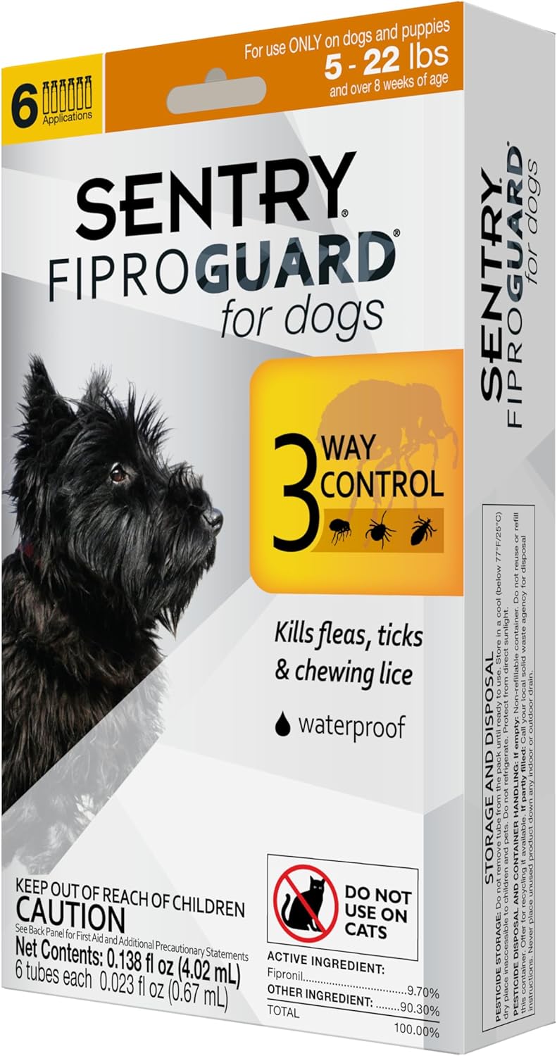 Fiproguard Flea & Tick Squeeze-On for Dogs Up to 22 lbs, 6-PACK