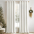 Velvet Pure White Grommet Blackout Curtains 52 x 90 in - Elegant Room