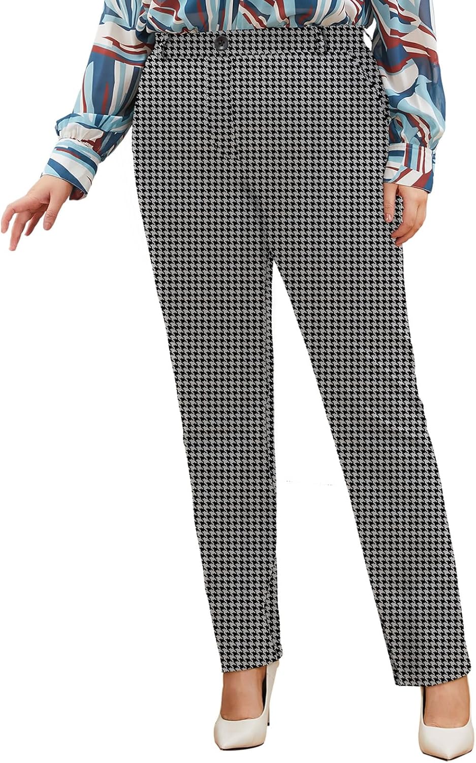 Plus Size Women's Straight-Leg Dress Pants for Office Wear