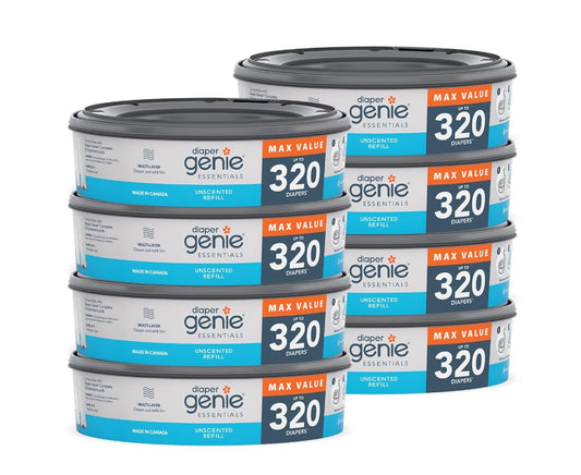 Diaper Genie 8-Pack Refills | Odor-Free Film | Fits All Pails
