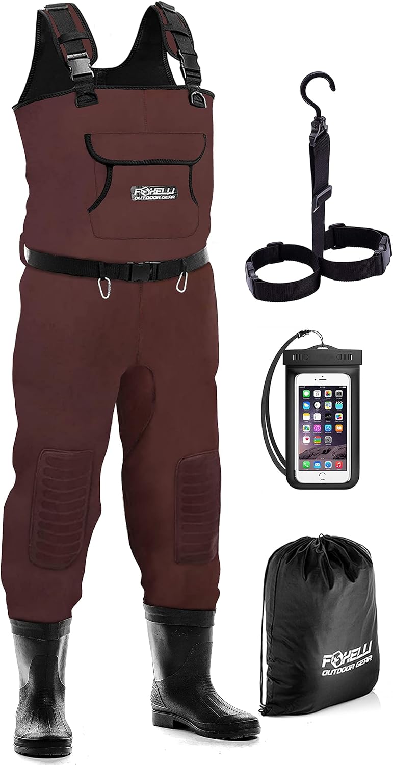 Foxelli Chest Waders for Men & Women - Waterproof Neoprene Gear