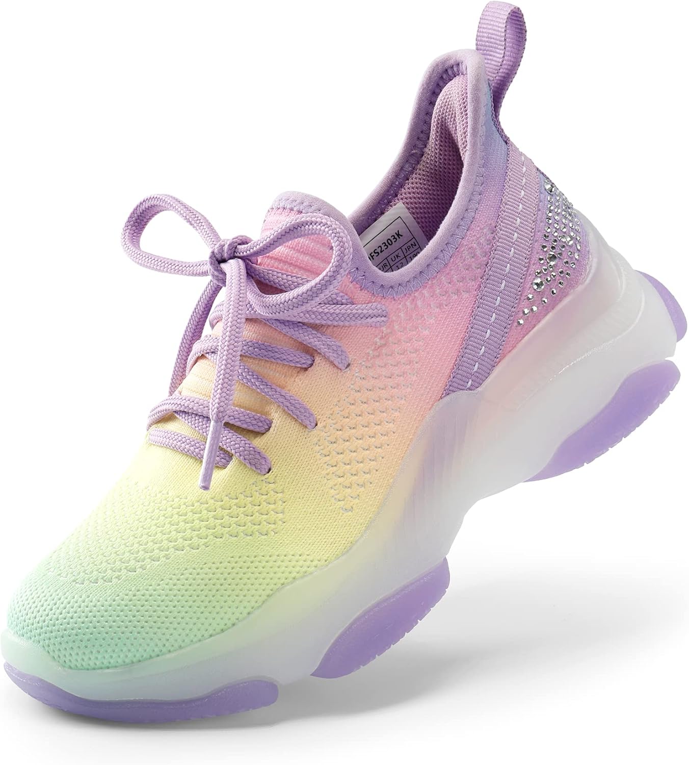 DREAM PAIRS Girls Slip-On Sneakers with Sparkle and Comfort