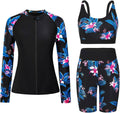 Arolina Womens Rash Guard Long Sleeve Swim Shirt Set - UPF 50 keep