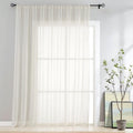 FMFUNCTEX Sheer Linen Sliding Door Curtains for Elegant Home Décor