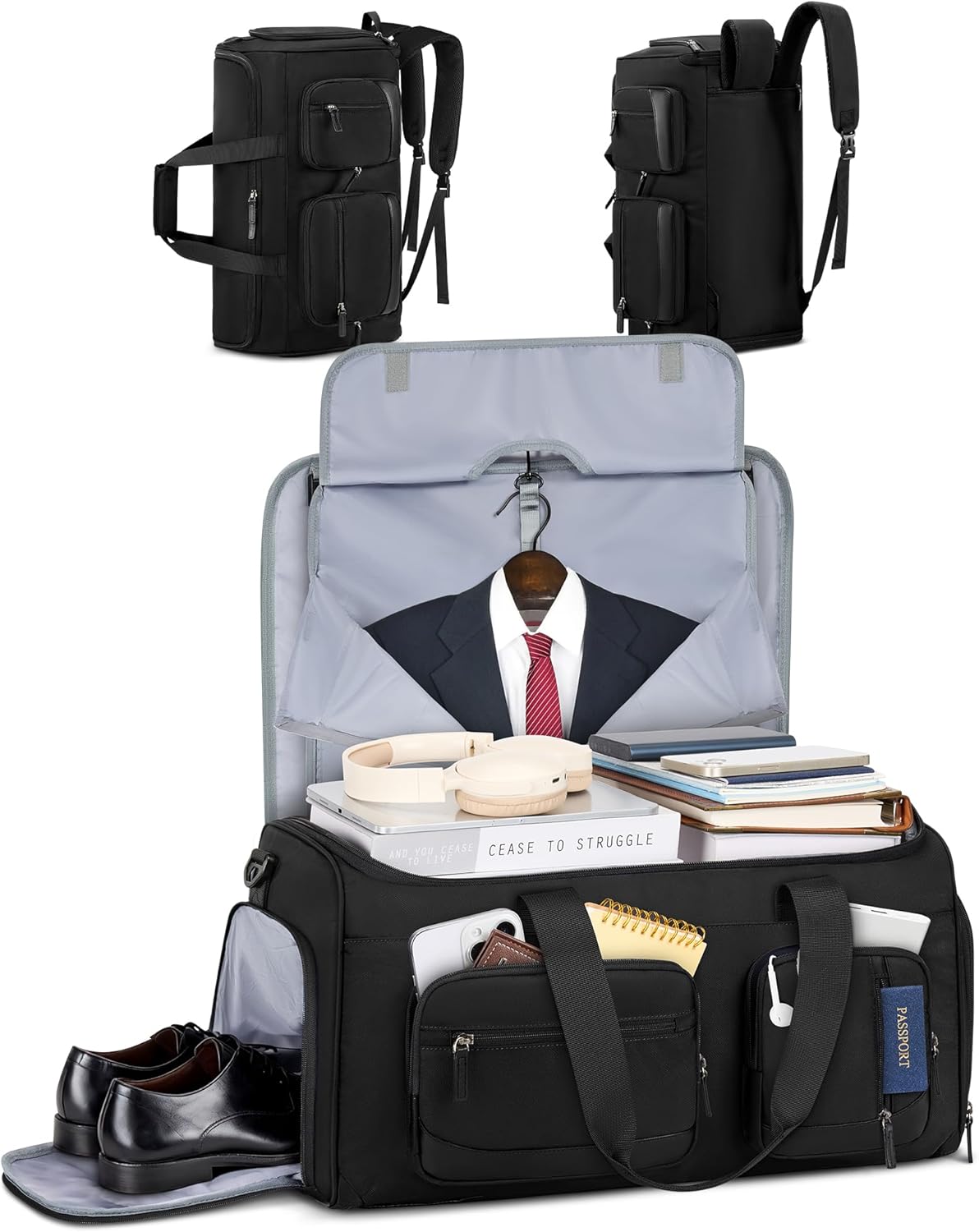 RAINSMORE Convertible Garment Bag for Travel - 3 in 1 Design