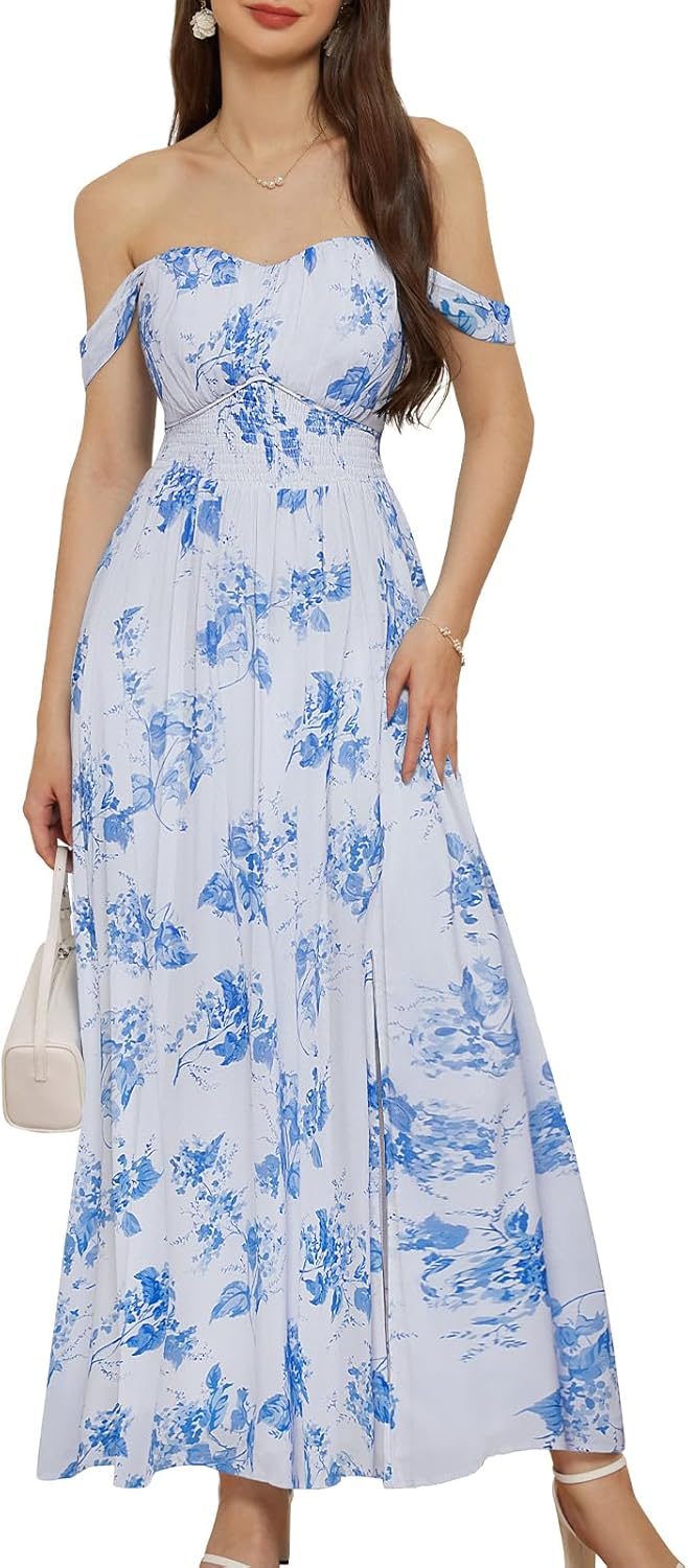GRACE KARIN Women's Summer Floral Print A Line Maxi Dress