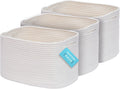 OrganiHaus Woven Storage Baskets Set of 3 - Stylish Cotton Rope Bins