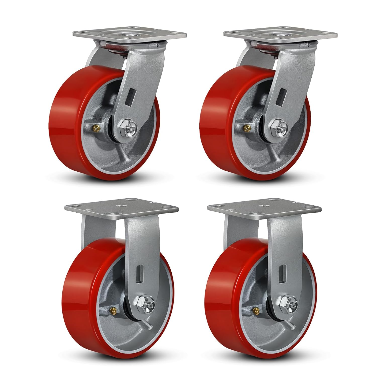 5x2 Heavy Duty Industrial Casters for Platform Trucks and More