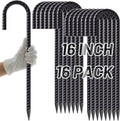 AAGUT Rebar Stakes 16 in J Hook 16 Pack - Heavy Duty Ground Anchors